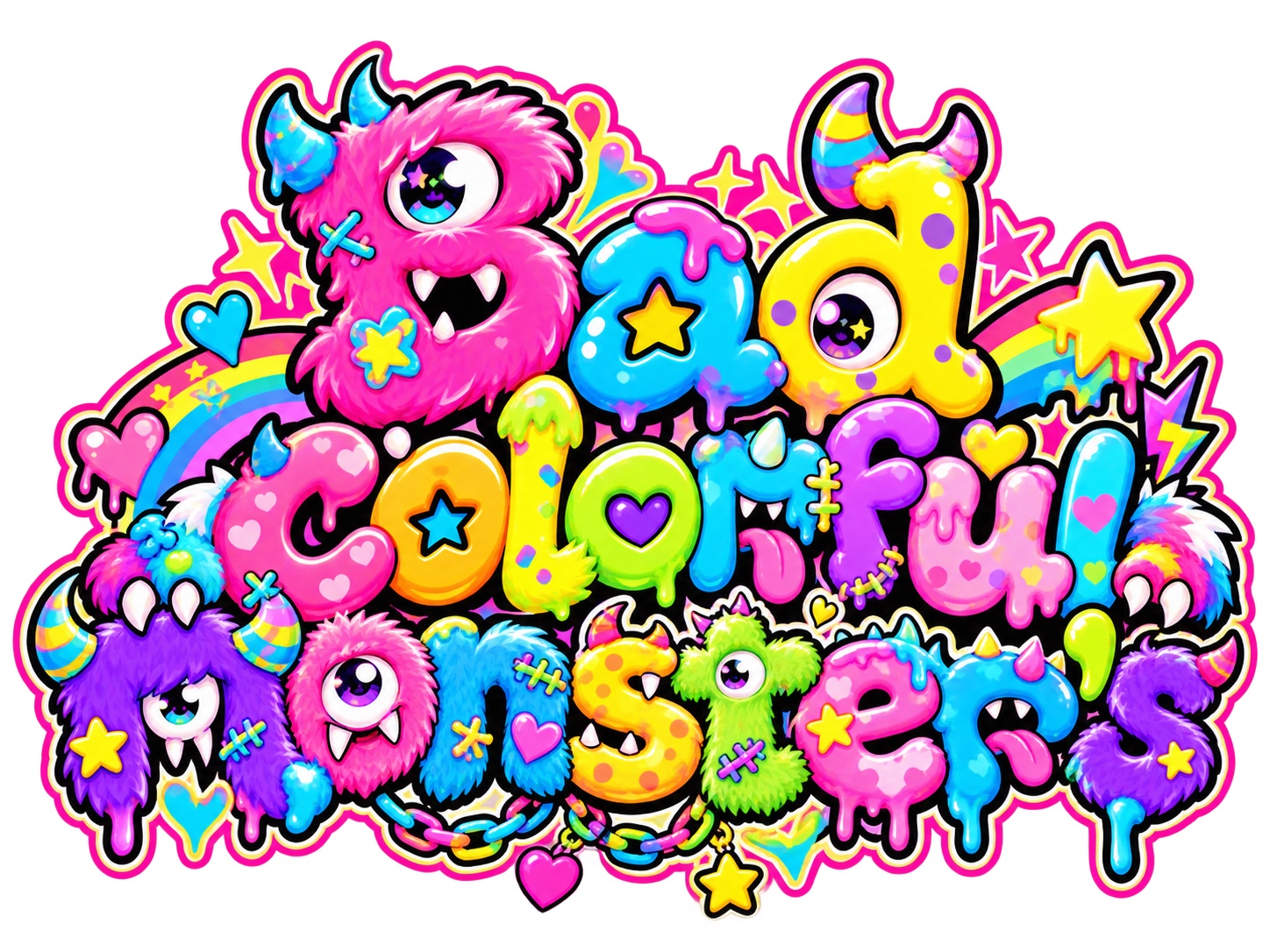 Bad colorful monster's